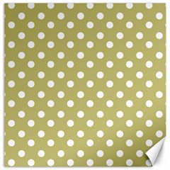 Lime Green Polka Dots Canvas 12  X 12   by GardenOfOphir