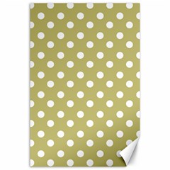 Lime Green Polka Dots Canvas 24  x 36 