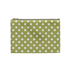 Lime Green Polka Dots Cosmetic Bag (Medium) 