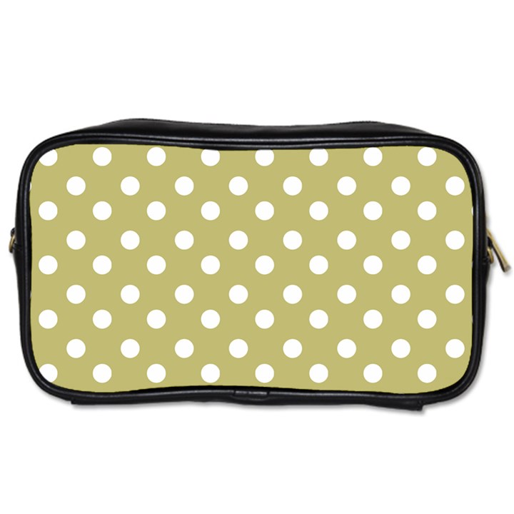 Lime Green Polka Dots Toiletries Bags