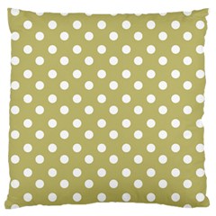 Lime Green Polka Dots Large Flano Cushion Cases (Two Sides) 