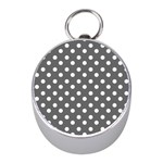 Gray Polka Dots Mini Silver Compasses Front