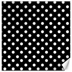 Black And White Polka Dots Canvas 20  X 20   by GardenOfOphir