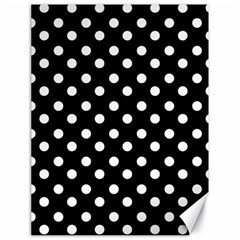 Black And White Polka Dots Canvas 18  X 24   by GardenOfOphir