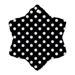 Black And White Polka Dots Ornament (snowflake)  by GardenOfOphir