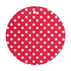 Hot Pink Polka Dots Ornament (round)  by GardenOfOphir