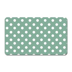 Mint Green Polka Dots Magnet (rectangular) by GardenOfOphir