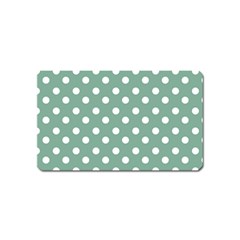 Mint Green Polka Dots Magnet (name Card) by GardenOfOphir