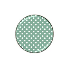 Mint Green Polka Dots Hat Clip Ball Marker by GardenOfOphir