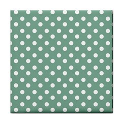 Mint Green Polka Dots Face Towel by GardenOfOphir
