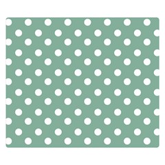 Mint Green Polka Dots Double Sided Flano Blanket (small)  by GardenOfOphir