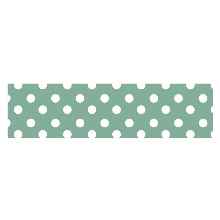 Mint Green Polka Dots Satin Scarf (Oblong)