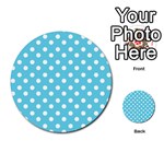 Sky Blue Polka Dots Multi-purpose Cards (Round)  Back 6