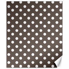 Brown And White Polka Dots Canvas 8  X 10  by GardenOfOphir