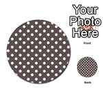 Brown And White Polka Dots Multi-purpose Cards (Round)  Back 1