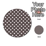 Brown And White Polka Dots Multi-purpose Cards (Round)  Back 53