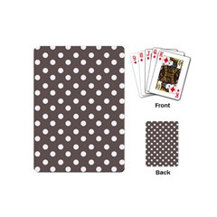 Brown And White Polka Dots Playing Cards (mini)  by GardenOfOphir