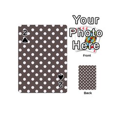 Brown And White Polka Dots Playing Cards 54 (mini)  by GardenOfOphir