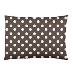 Brown And White Polka Dots Pillow Cases (two Sides) by GardenOfOphir