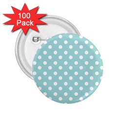 Blue And White Polka Dots 2 25  Buttons (100 Pack)  by GardenOfOphir