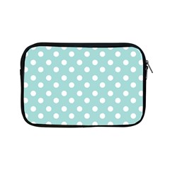 Blue And White Polka Dots Apple Ipad Mini Zipper Cases by GardenOfOphir