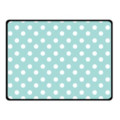 Blue And White Polka Dots Double Sided Fleece Blanket (small)  by GardenOfOphir