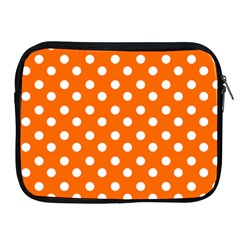 Orange And White Polka Dots Apple Ipad 2/3/4 Zipper Cases by GardenOfOphir