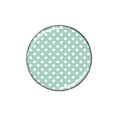 Light Blue And White Polka Dots Hat Clip Ball Marker by GardenOfOphir
