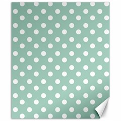 Light Blue And White Polka Dots Canvas 8  X 10  by GardenOfOphir