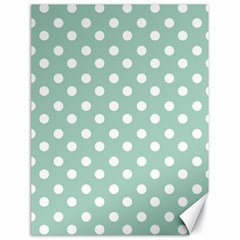 Light Blue And White Polka Dots Canvas 18  X 24   by GardenOfOphir