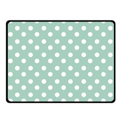 Light Blue And White Polka Dots Double Sided Fleece Blanket (small)  by GardenOfOphir