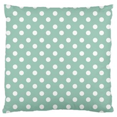 Light Blue And White Polka Dots Large Flano Cushion Cases (one Side)  by GardenOfOphir