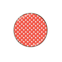 Indian Red Polka Dots Hat Clip Ball Marker by GardenOfOphir