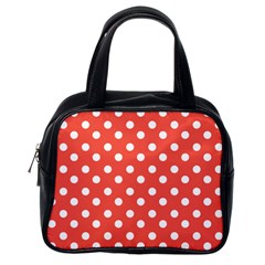 Indian Red Polka Dots Classic Handbags (one Side) by GardenOfOphir