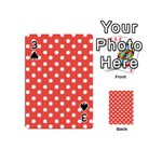 Indian Red Polka Dots Playing Cards 54 (Mini)  Front - Spade3