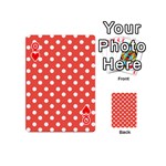 Indian Red Polka Dots Playing Cards 54 (Mini)  Front - HeartQ