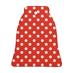 Indian Red Polka Dots Ornament (bell)  by GardenOfOphir