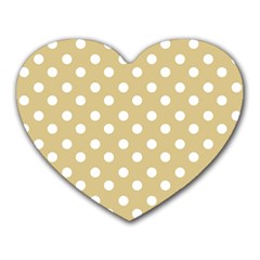 Mint Polka And White Polka Dots Heart Mousepads by GardenOfOphir