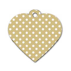 Mint Polka And White Polka Dots Dog Tag Heart (one Side) by GardenOfOphir