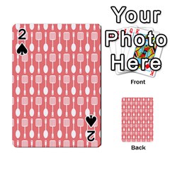 Coral And White Kitchen Utensils Pattern Playing Cards 54 Designs  by GardenOfOphir