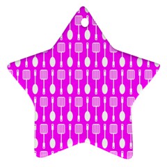 Purple Spatula Spoon Pattern Ornament (Star) 