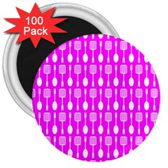 Purple Spatula Spoon Pattern 3  Magnets (100 pack)