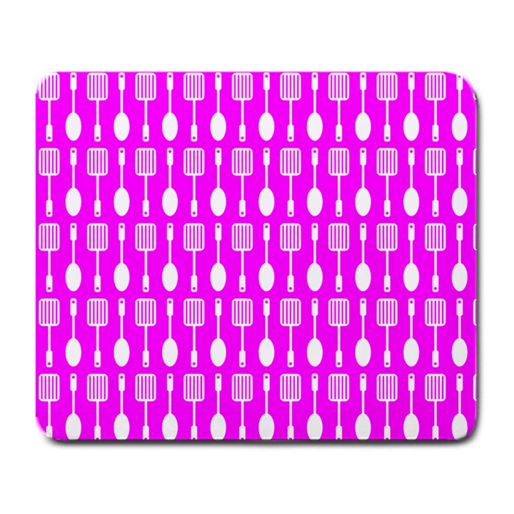 Purple Spatula Spoon Pattern Large Mousepads