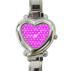 Purple Spatula Spoon Pattern Heart Italian Charm Watch