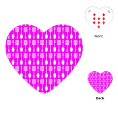 Purple Spatula Spoon Pattern Playing Cards (Heart) 