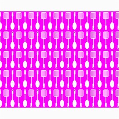 Purple Spatula Spoon Pattern Collage 8  X 10  by GardenOfOphir