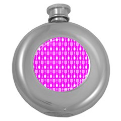 Purple Spatula Spoon Pattern Round Hip Flask (5 oz)