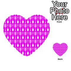Purple Spatula Spoon Pattern Multi-purpose Cards (heart)  by GardenOfOphir