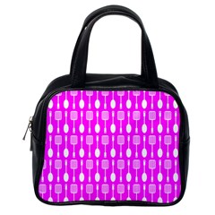 Purple Spatula Spoon Pattern Classic Handbags (One Side)