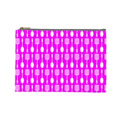 Purple Spatula Spoon Pattern Cosmetic Bag (Large) 